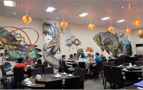 巧家海鲜餐厅墙体彩绘